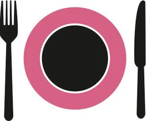 Logo der Mietprofis mit Teller, Gabel und Messer