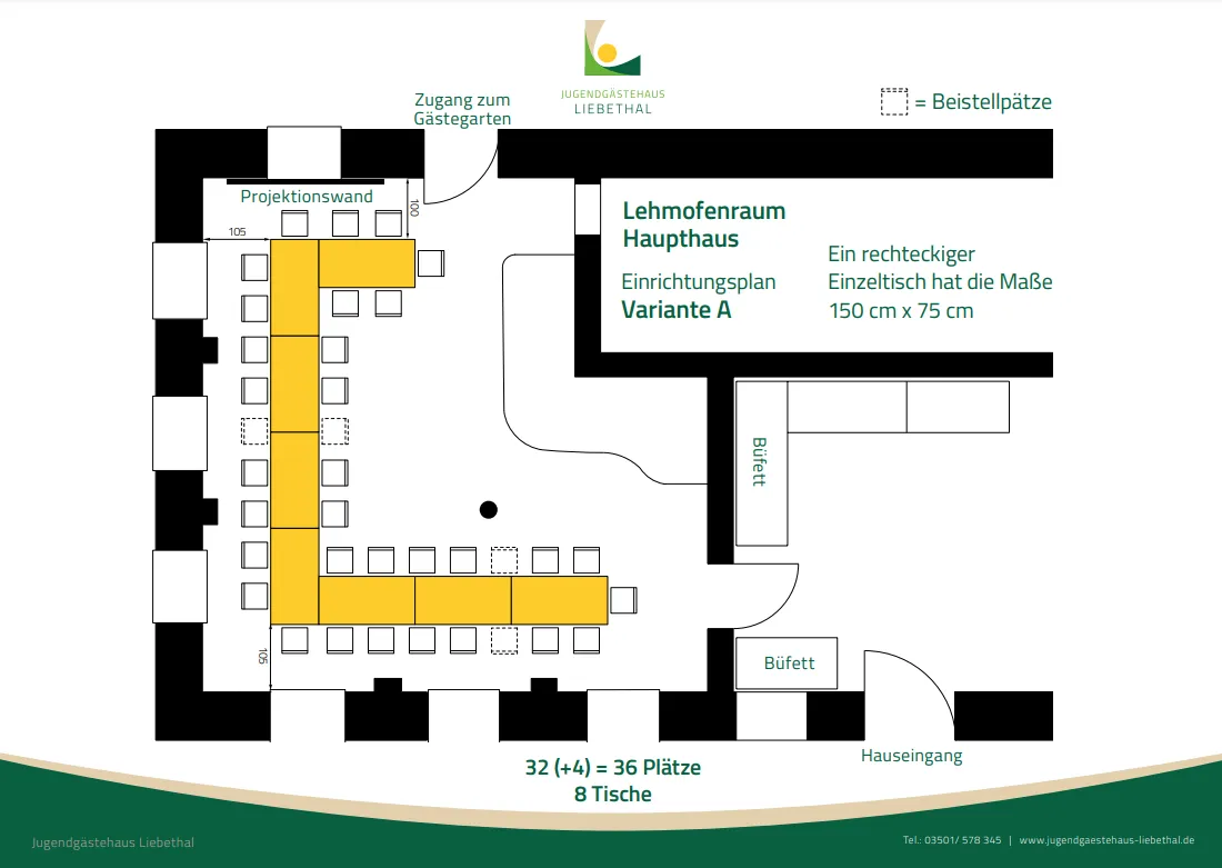 Übersichtsplan des Haupthaus der Location Jugengästehaus Liebethal